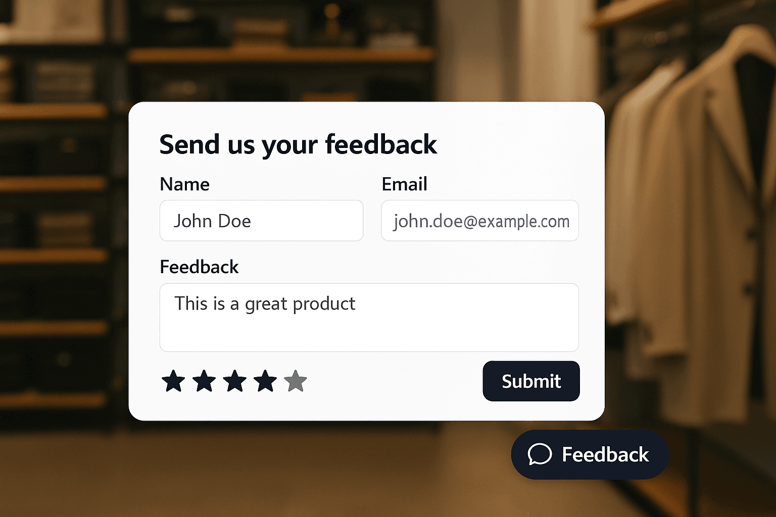 Feedback widget demo